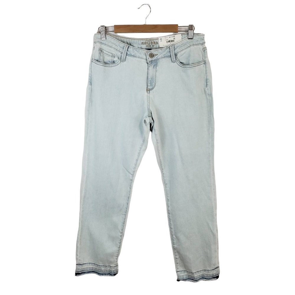 Arizona Jean Co. Light-wash Cut-off Straight Leg Pants Juniors 11 NWT